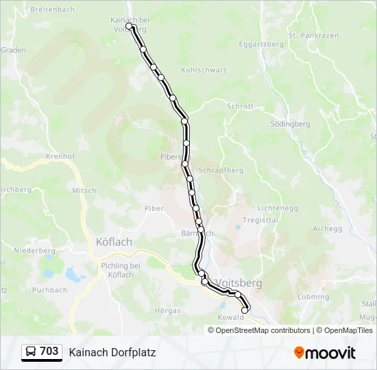 703 Bus Line Map