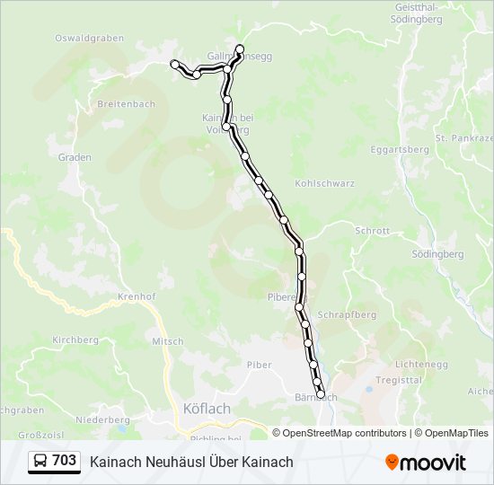 703 Route: Schedules, Stops & Maps - Kainach Neuhäusl Über Kainach ...