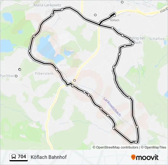 704 Bus Line Map