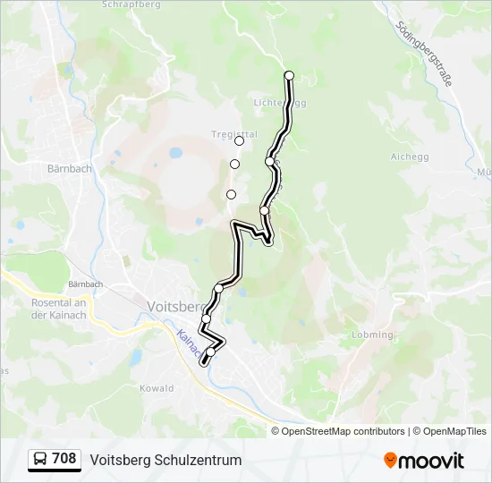 708 Bus Line Map