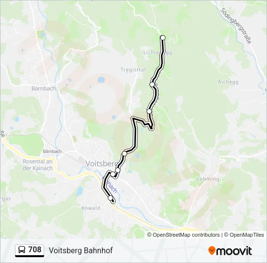 708 Bus Line Map
