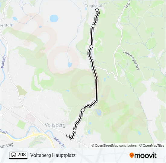 708 Bus Line Map