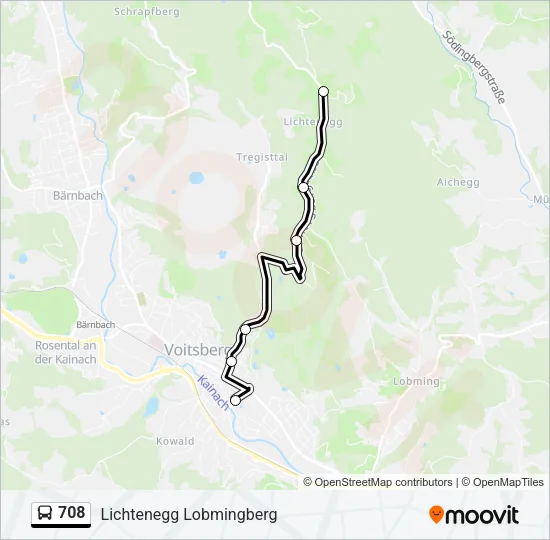 708 Bus Line Map