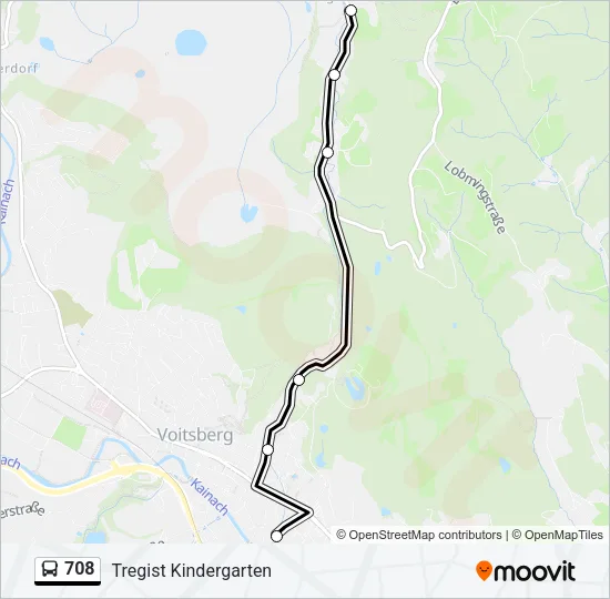 708 Bus Line Map
