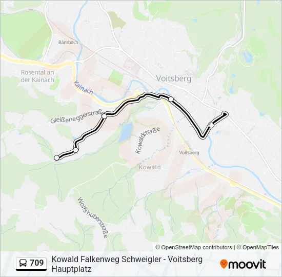 709 Bus Line Map