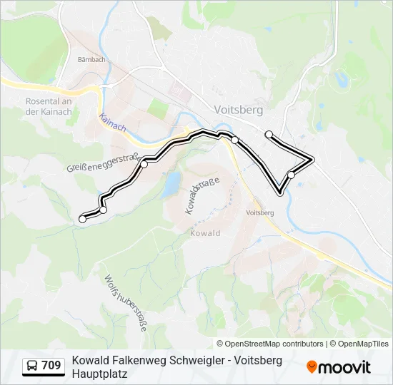 709 Bus Line Map