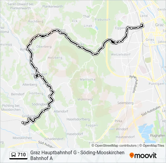 710 Bus Line Map