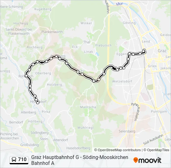 710 Bus Line Map