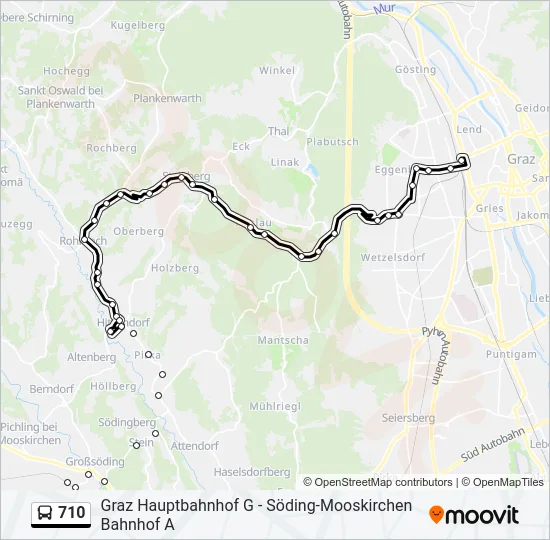 710 Bus Line Map