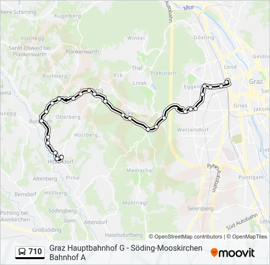 710 Bus Line Map