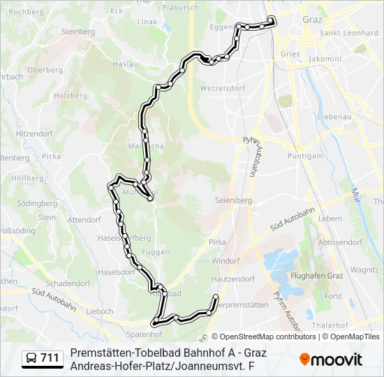 711 Bus Line Map
