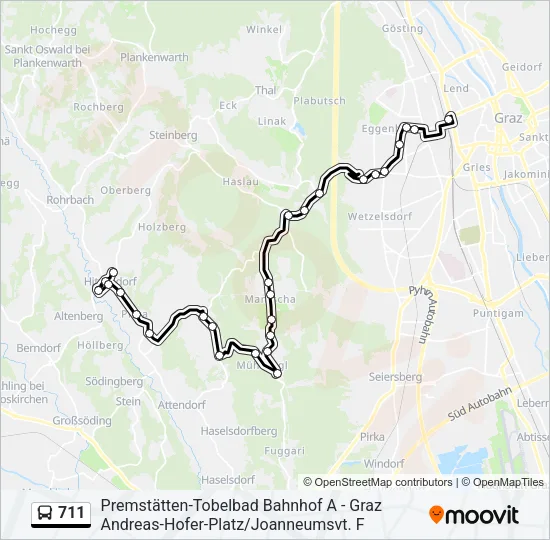 711 Bus Line Map