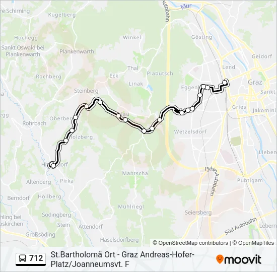712 Bus Line Map