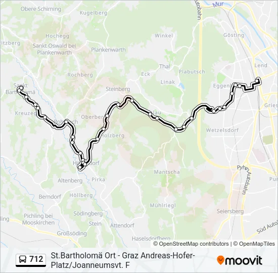 712 Bus Line Map