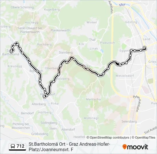 712 Bus Line Map