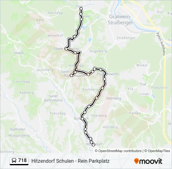 718 Bus Line Map