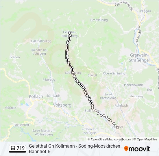 719 bus Line Map