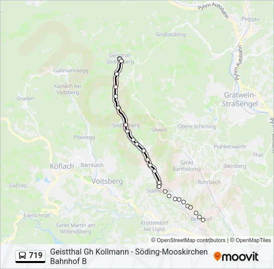 719 Bus Line Map