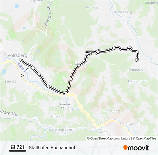 721 Bus Line Map