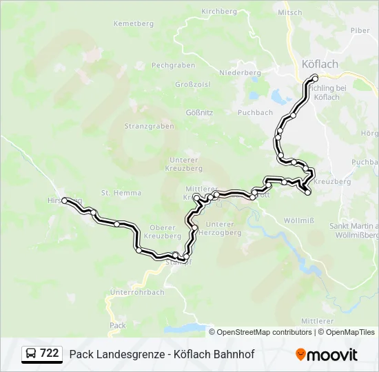 722 Bus Line Map