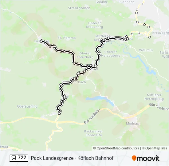 722 Bus Line Map