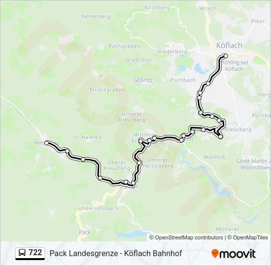 722 Bus Line Map