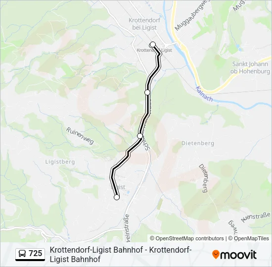 725 Bus Line Map