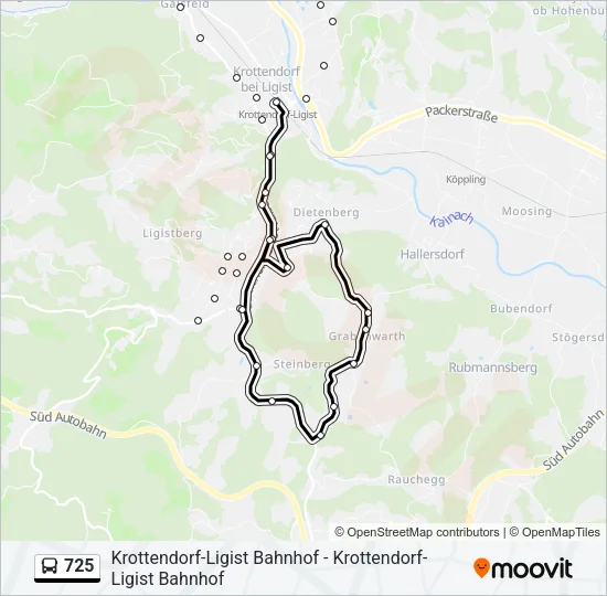 725 Bus Line Map