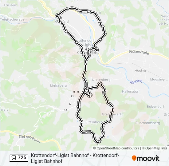 725 Bus Line Map