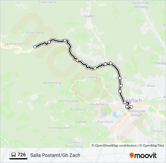 726 Bus Line Map