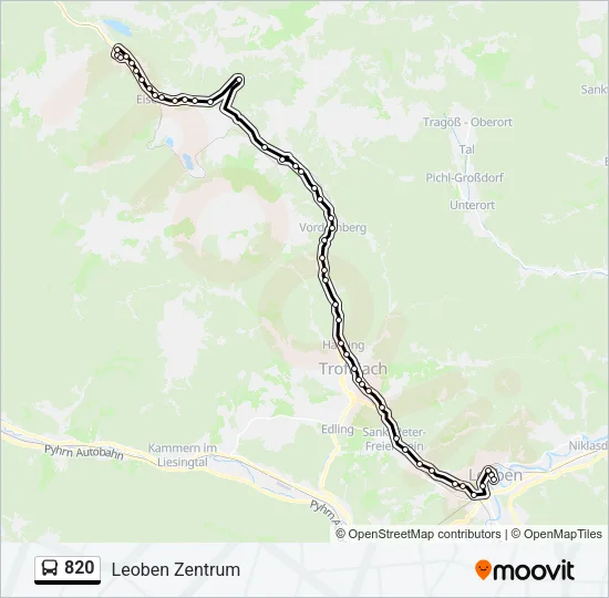 820 Bus Line Map