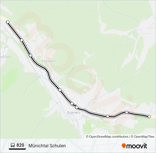 820 Bus Line Map