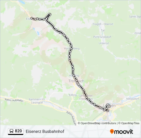 820 Bus Line Map