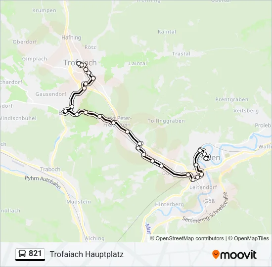 821 Bus Line Map