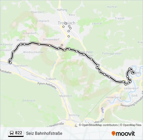 822 Bus Line Map