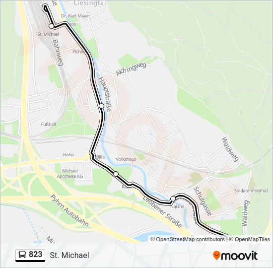 823 Bus Line Map