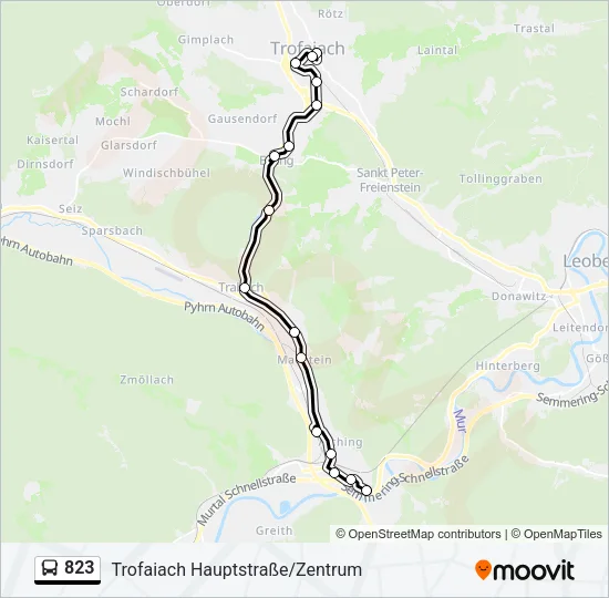 823 Bus Line Map