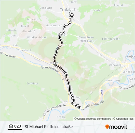 823 Bus Line Map