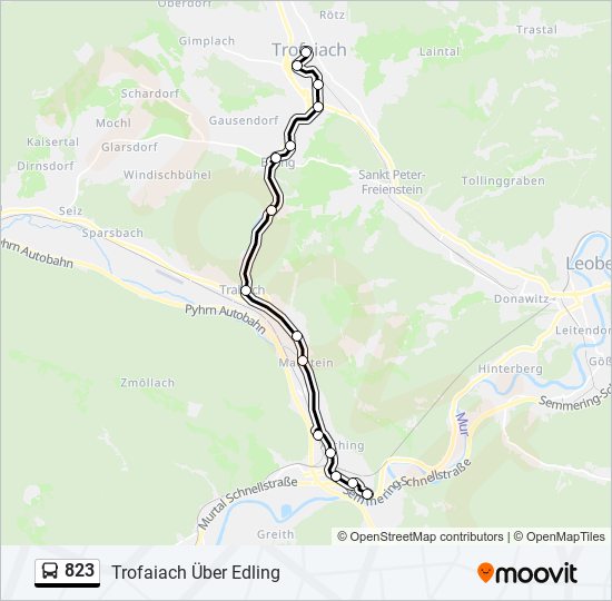 823 bus Line Map