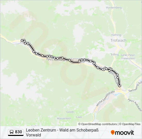830 Bus Line Map