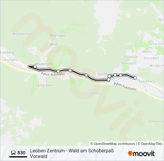 830 Bus Line Map