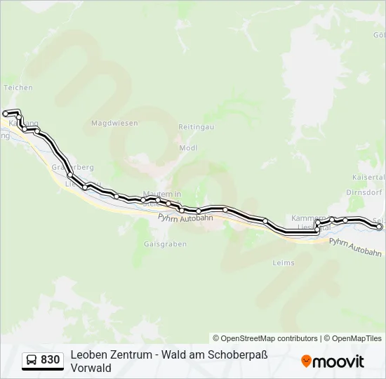 830 Bus Line Map