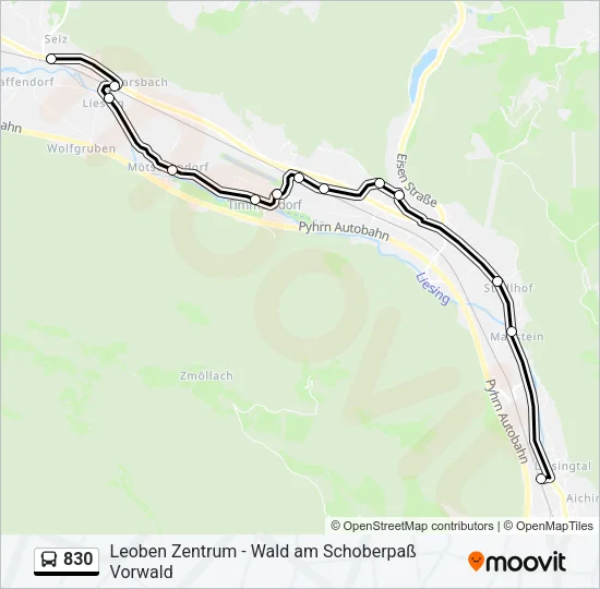 830 Bus Line Map