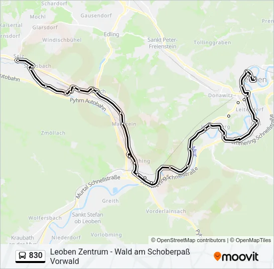 830 Bus Line Map