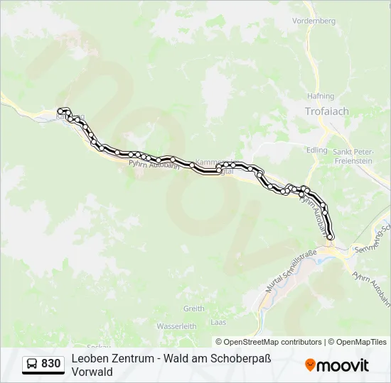 830 Bus Line Map