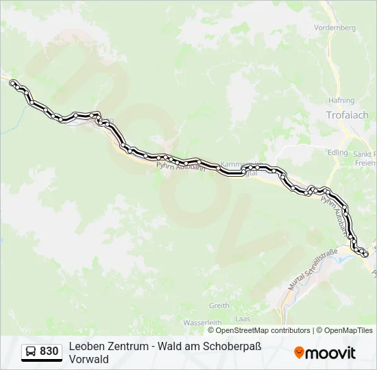 830 Bus Line Map