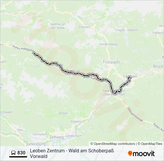 830 Bus Line Map