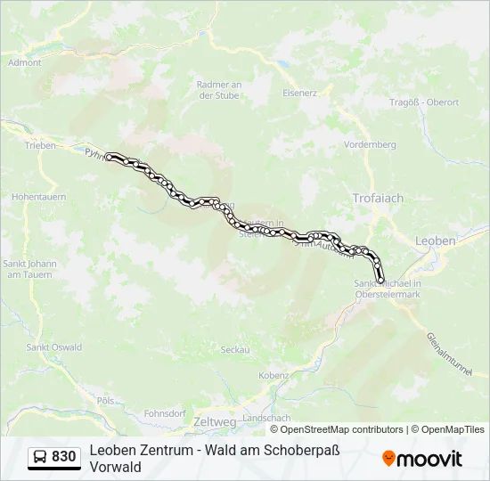 830 Bus Line Map