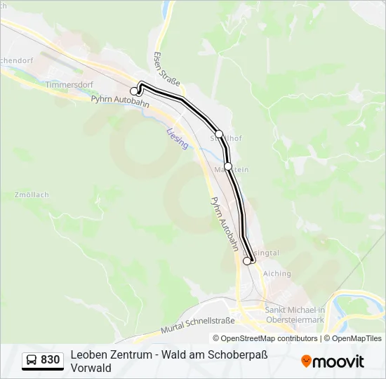 830 Bus Line Map