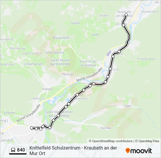 840 Bus Line Map